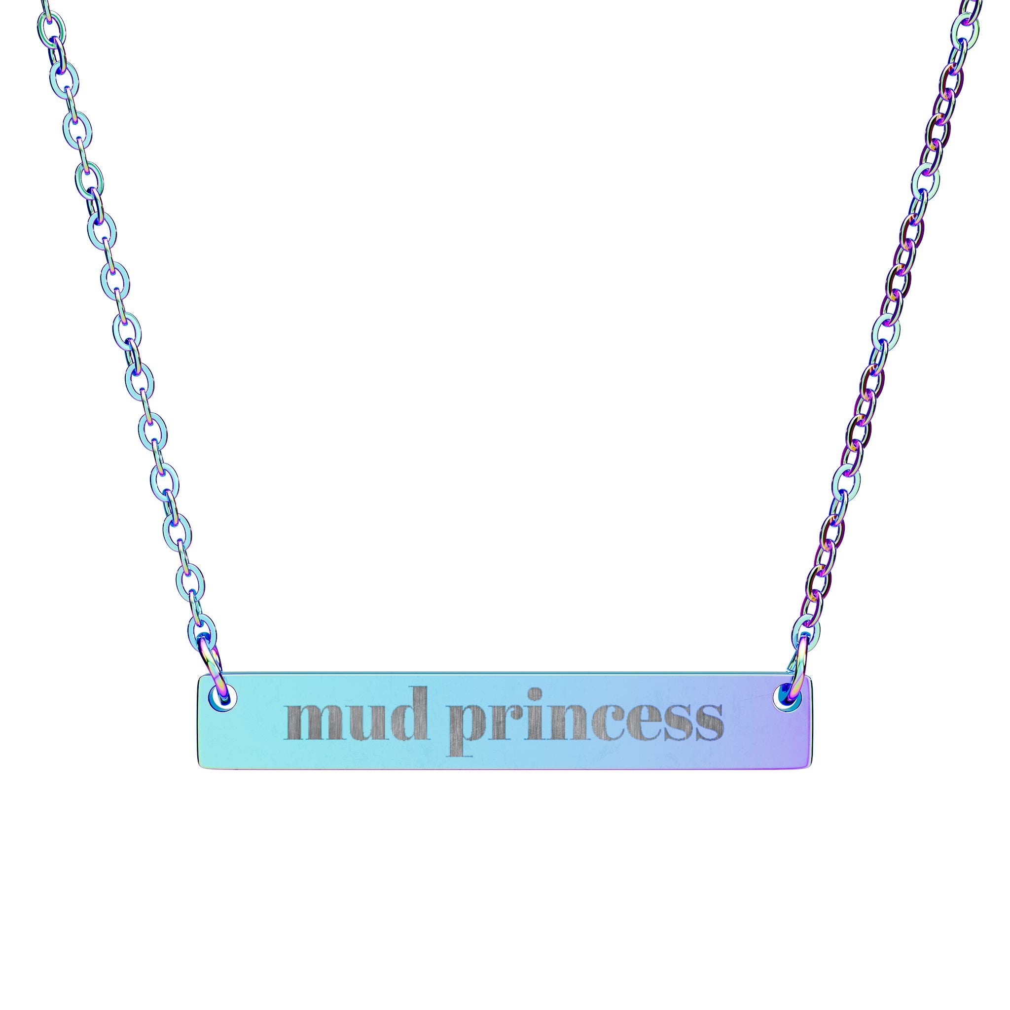 ‘mud princess’ Bar Necklace (Engraving)