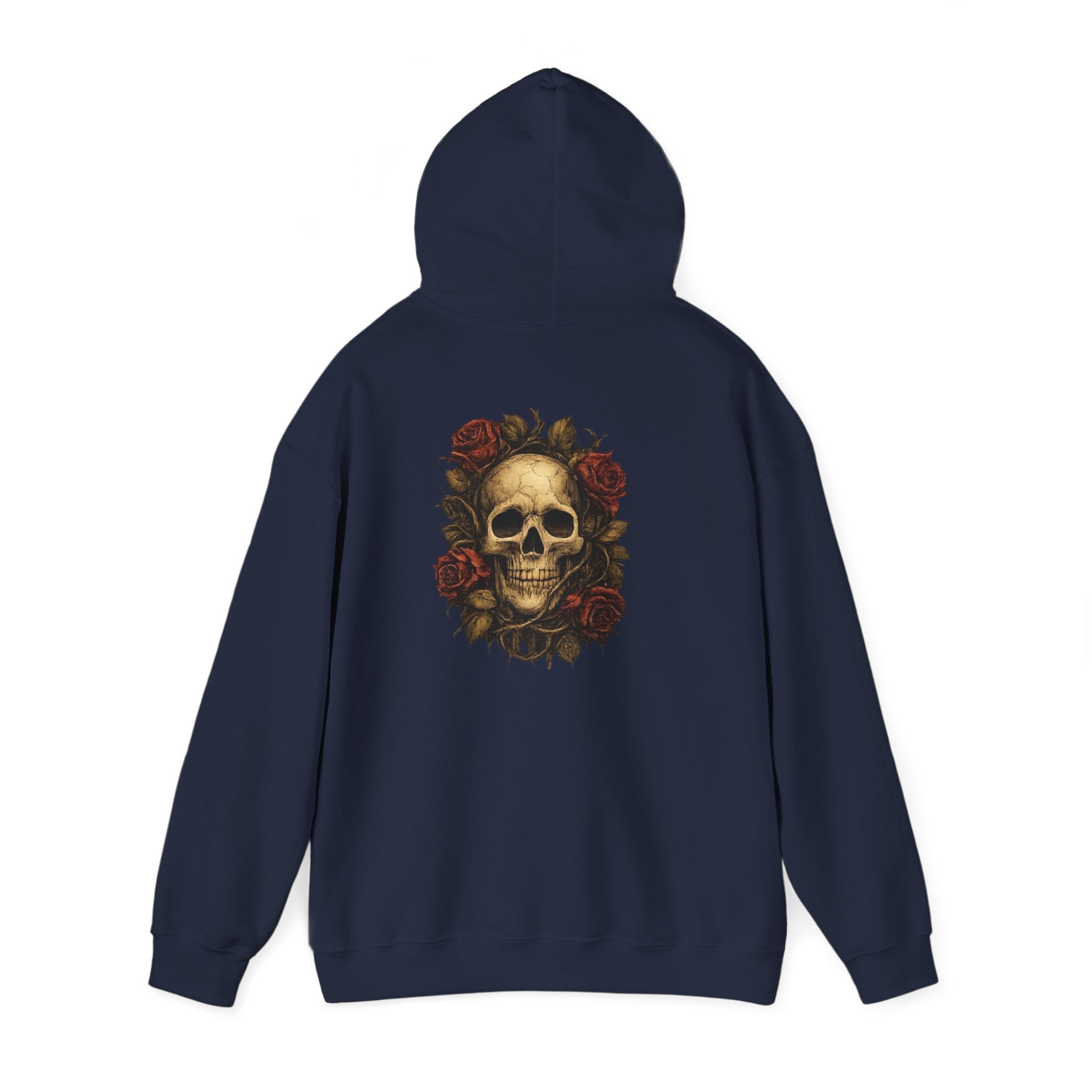 Men's Skull and Roses Heavy Blended Hoodie