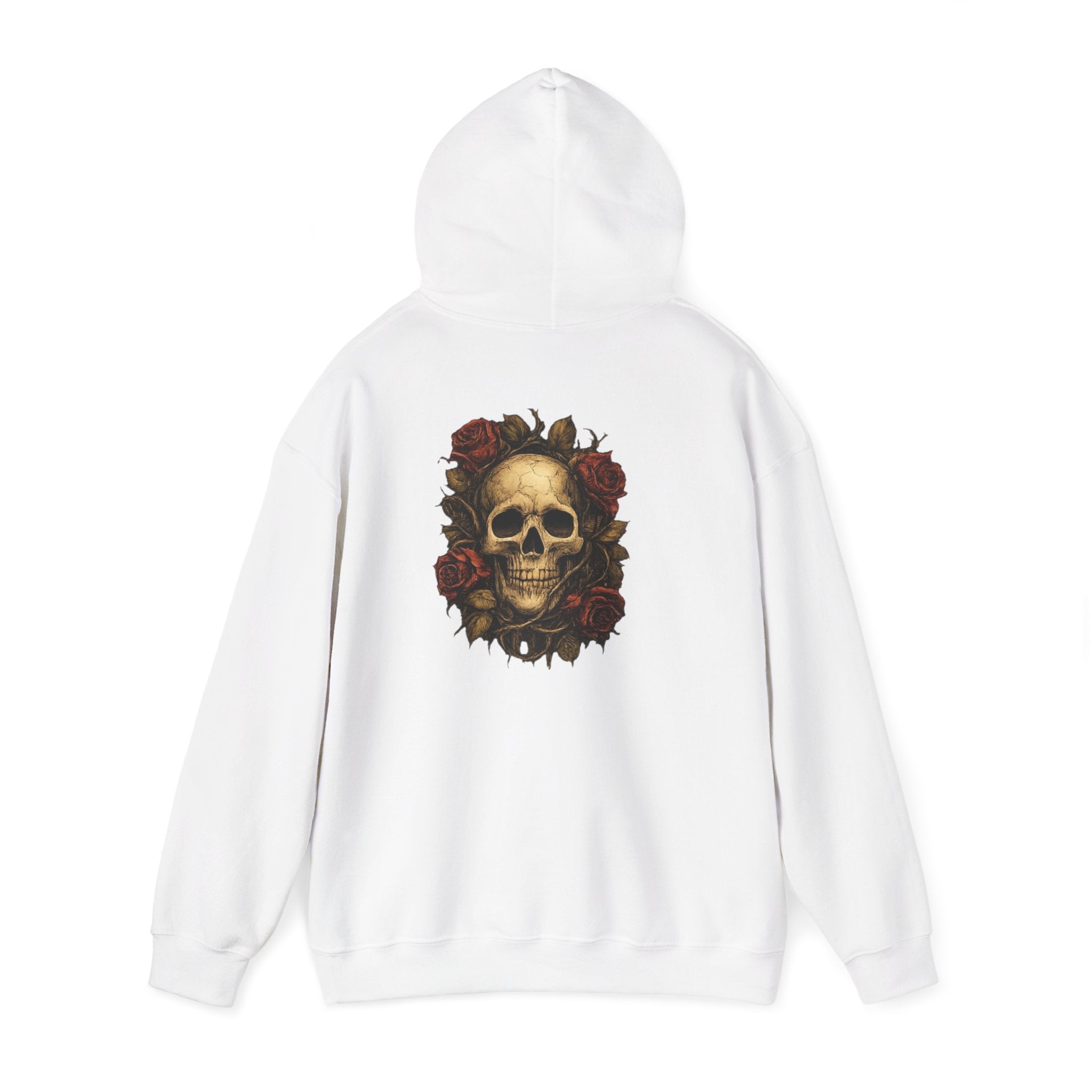 Men's Skull and Roses Heavy Blended Hoodie