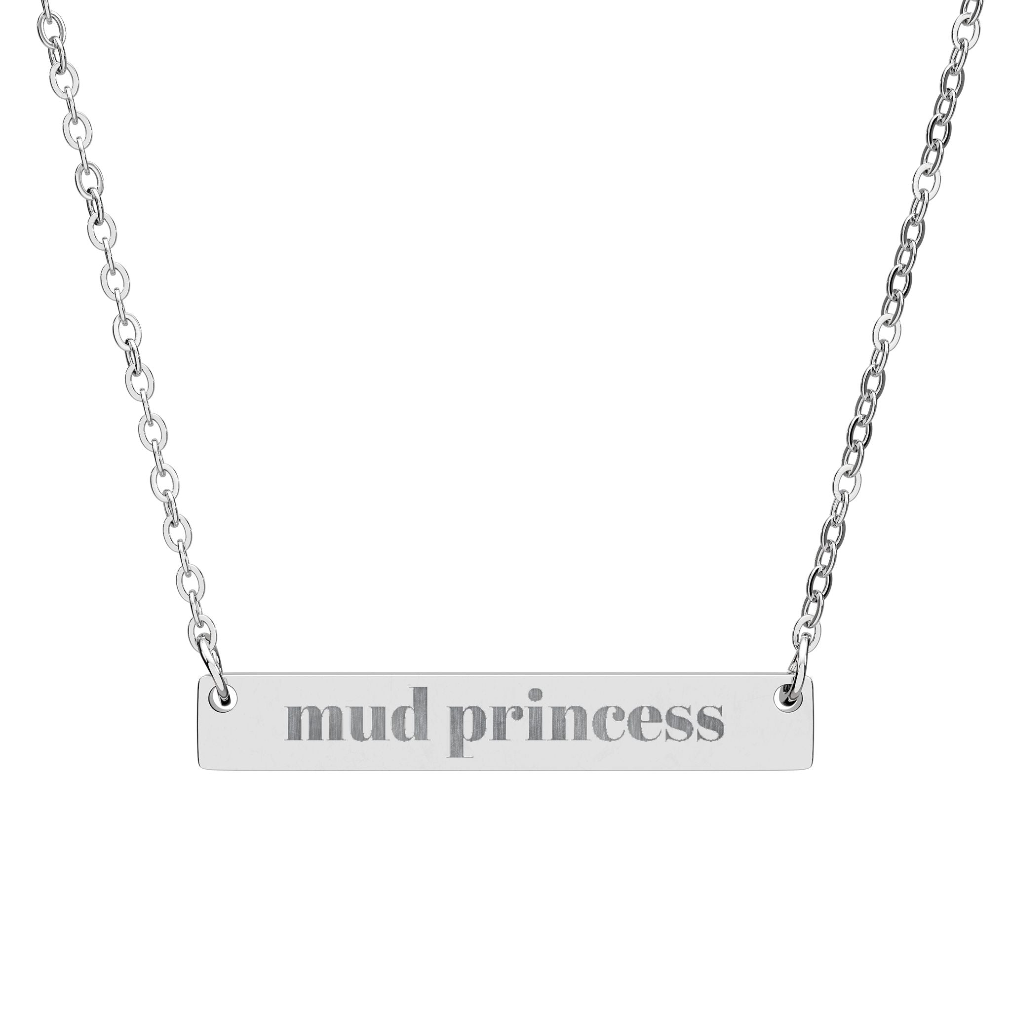 ‘mud princess’ Bar Necklace (Engraving)