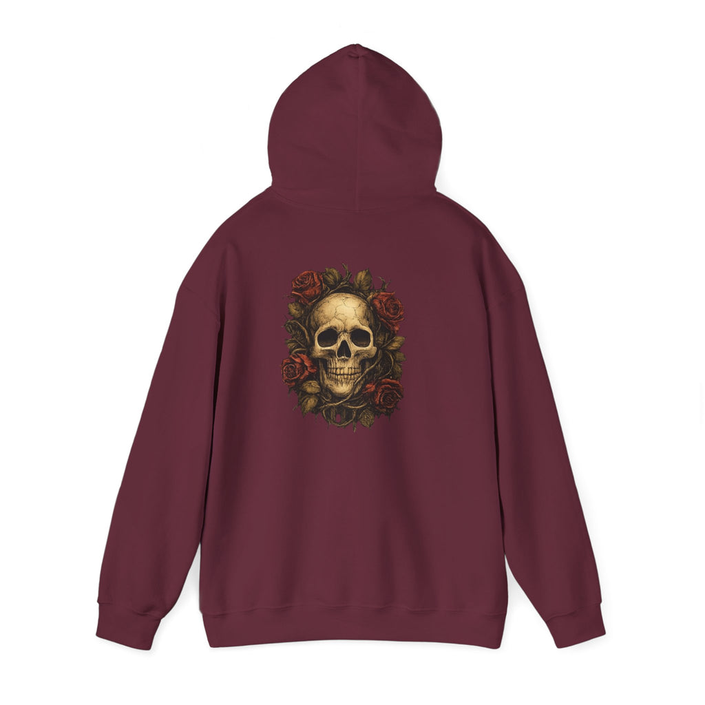 Men's Skull and Roses Heavy Blended Hoodie