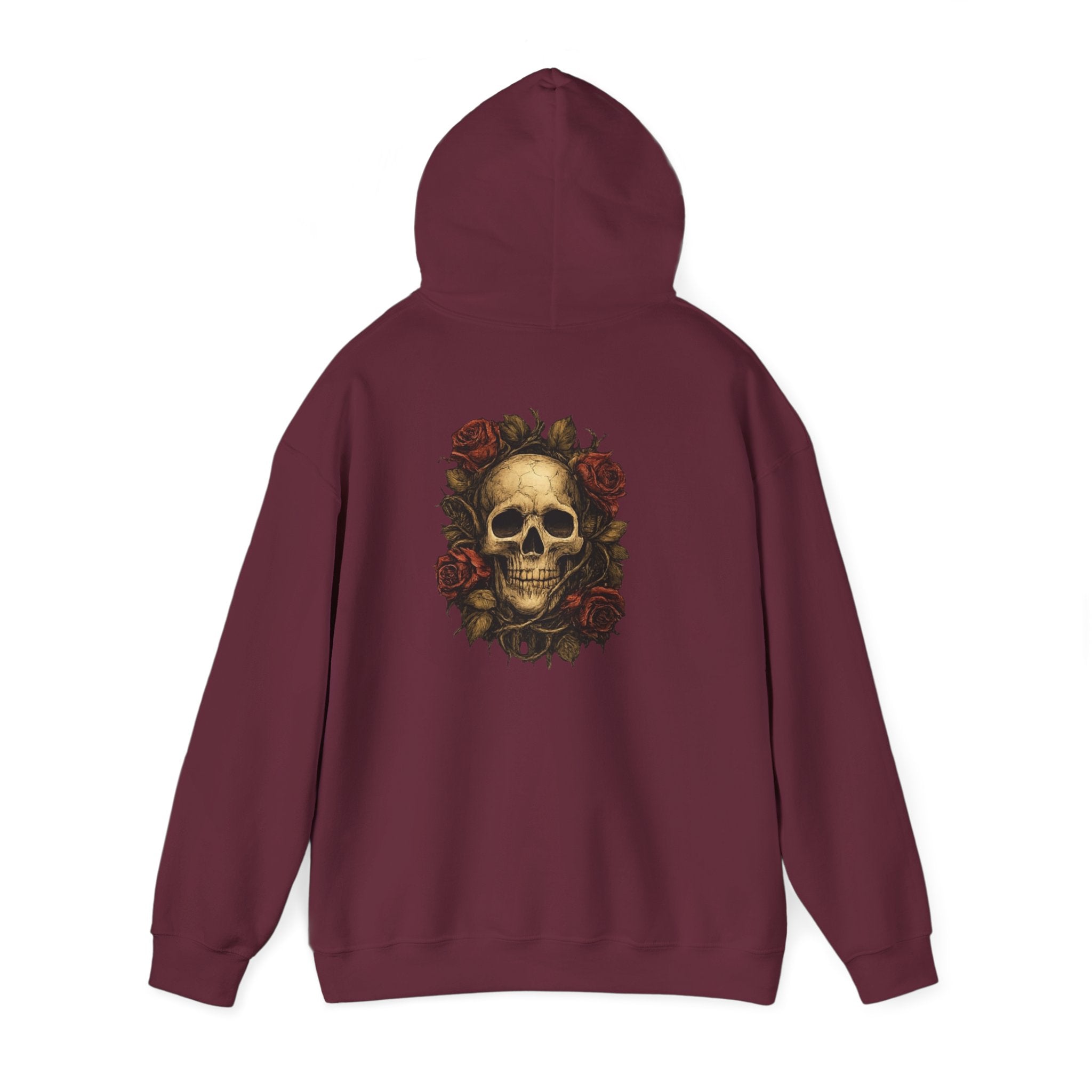 Men's Skull and Roses Heavy Blended Hoodie