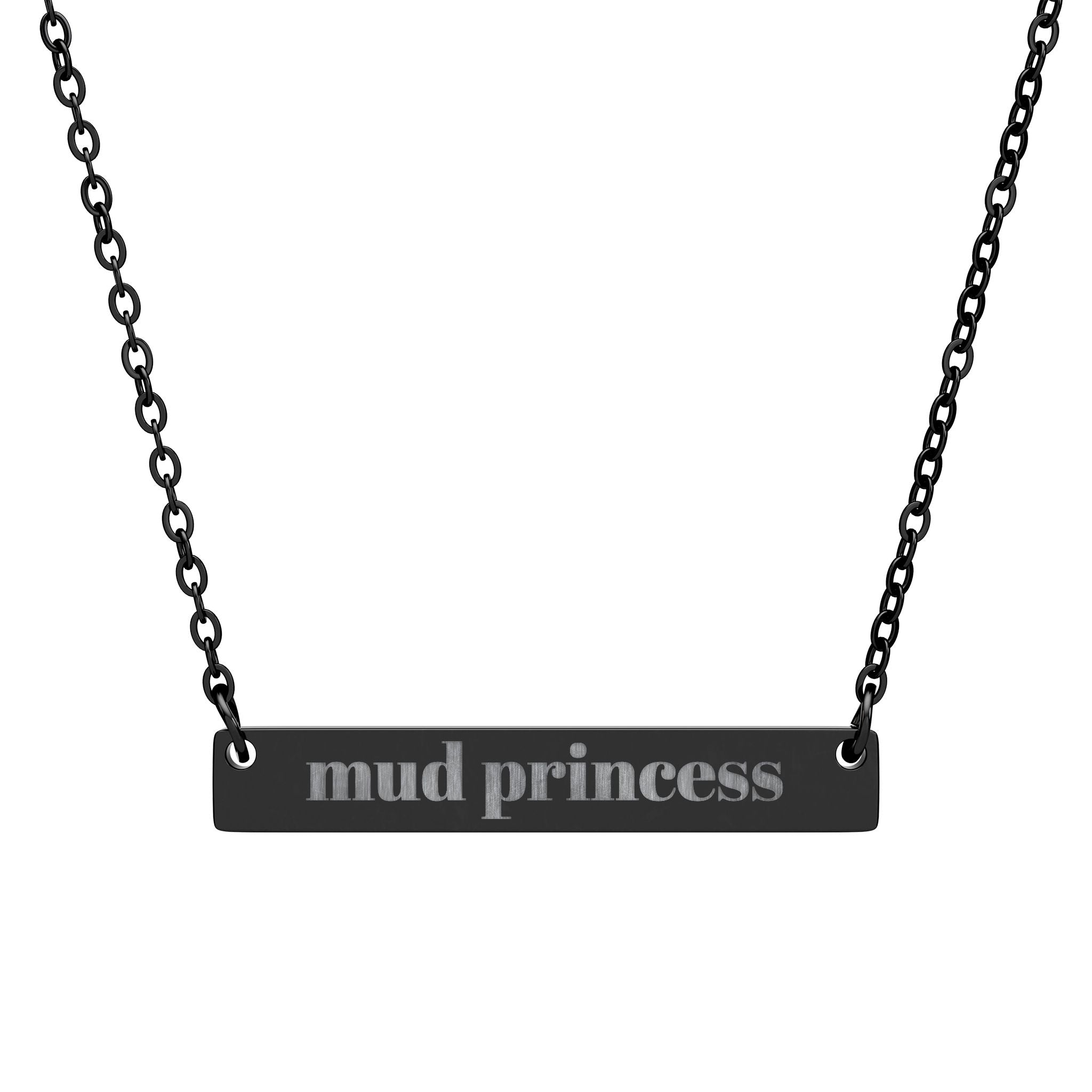 ‘mud princess’ Bar Necklace (Engraving)