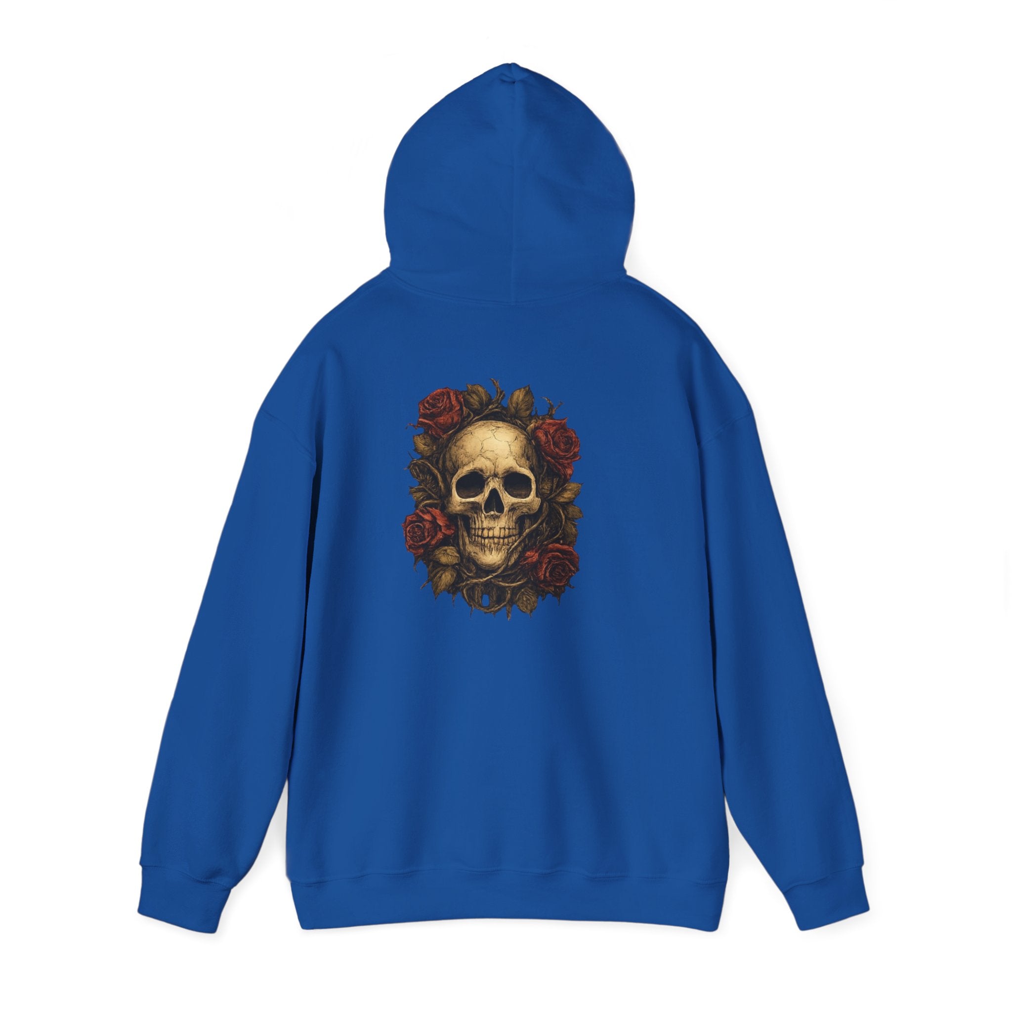 Men's Skull and Roses Heavy Blended Hoodie