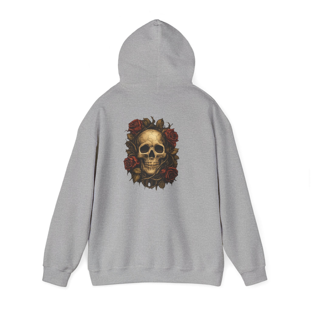 Men's Skull and Roses Heavy Blended Hoodie