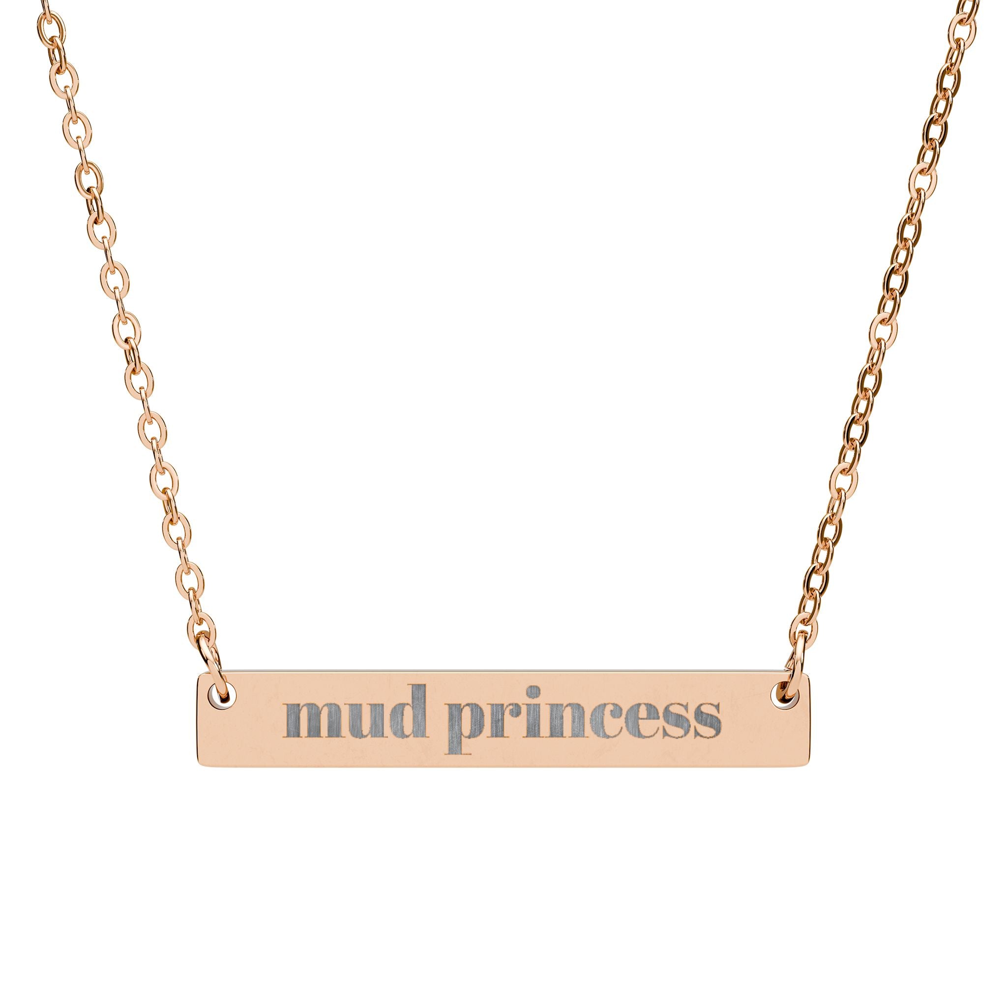 ‘mud princess’ Bar Necklace (Engraving)