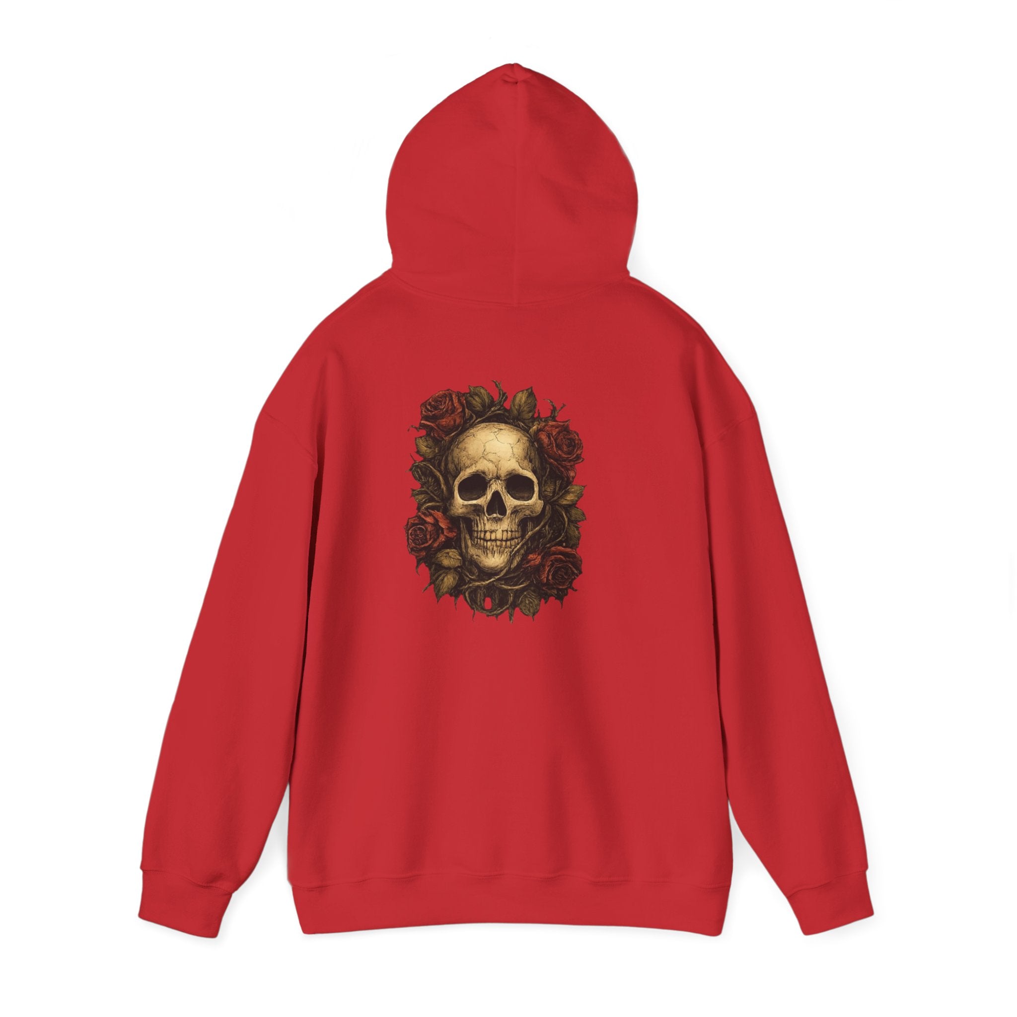Men's Skull and Roses Heavy Blended Hoodie